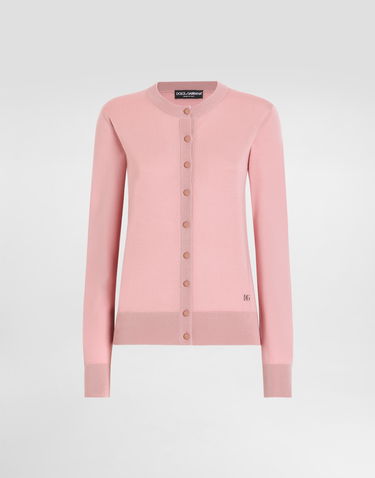 Sveter Dolce & Gabbana Dolce & Gabbana Wool Cardigan with DG Logo Ružová | FXV05ZJCVXFF0473, 0