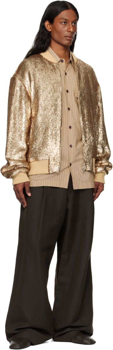 Bomber bunda Dries Van Noten Dries Van Noten Sequinned Bomber Jacket Metalická | 251-080546-1481, 3