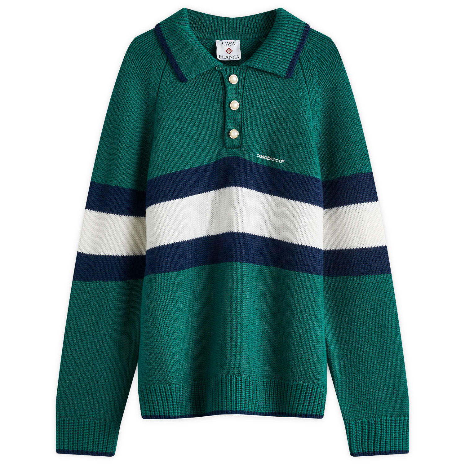 Polo tričko Casablanca Color Block Polo Zelené | MPS25-KW-827-01, 0