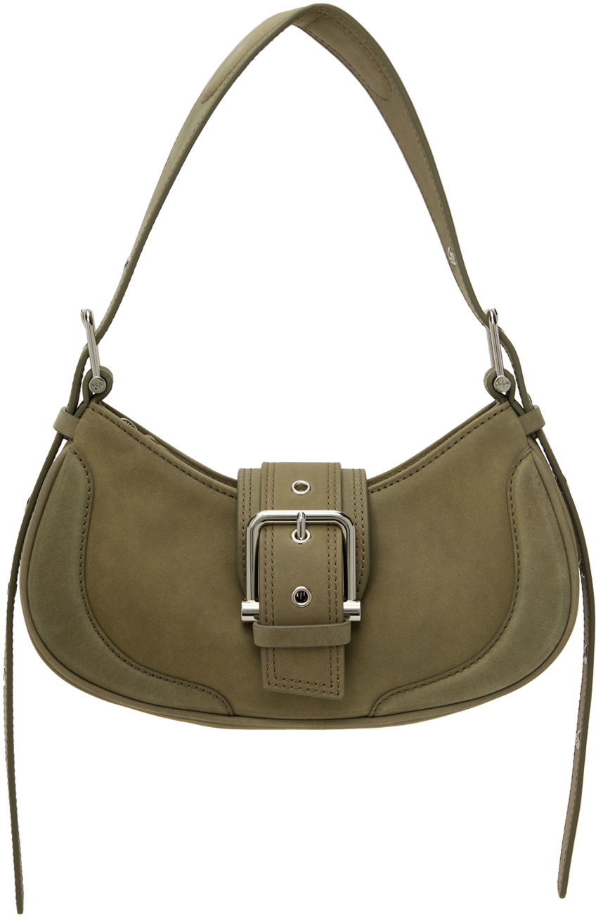 Taška cez rameno OSOI Suede Shoulder Bag With Buckle Zelené | 24FWB05002120, 0
