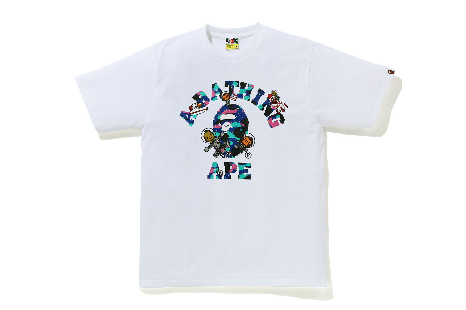 Tričko BAPE Kid Cudi x College Moon Man Tee Biela | 002TEG731903XWHT, 0