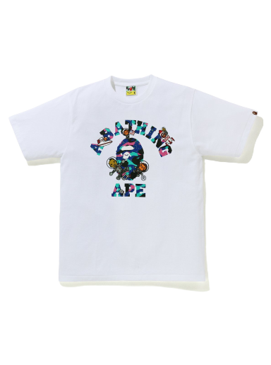 Tričko BAPE Kid Cudi x College Moon Man Tee Biela | 002TEG731903XWHT