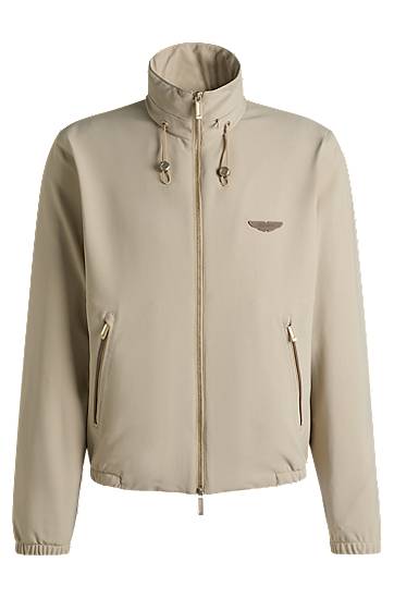 Bomber bunda BOSS BOSS x ASTON MARTIN Water-Repellent Jacket with Laser-Cut Details Béžová | 50534787, 0