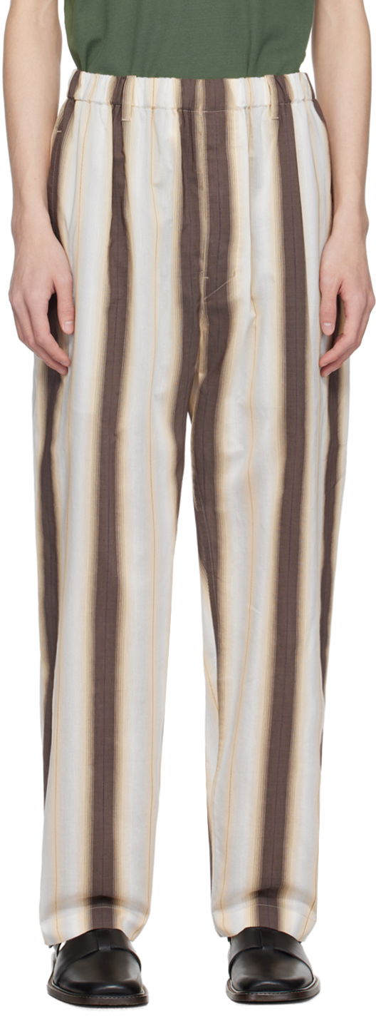 Nohavice LEMAIRE Lemaire Relaxed Striped Trousers Hnedá | PA1047 LF1259, 0