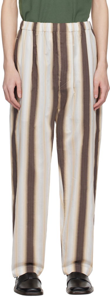 Nohavice LEMAIRE Lemaire Relaxed Striped Trousers Hnedá | PA1047 LF1259, 0