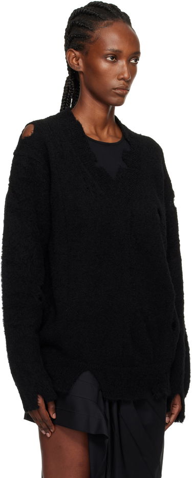 Sveter Junya Watanabe Junya Watanabe Patchwork V-Neck Sweater Čierna | JP-N008-051-1, 1