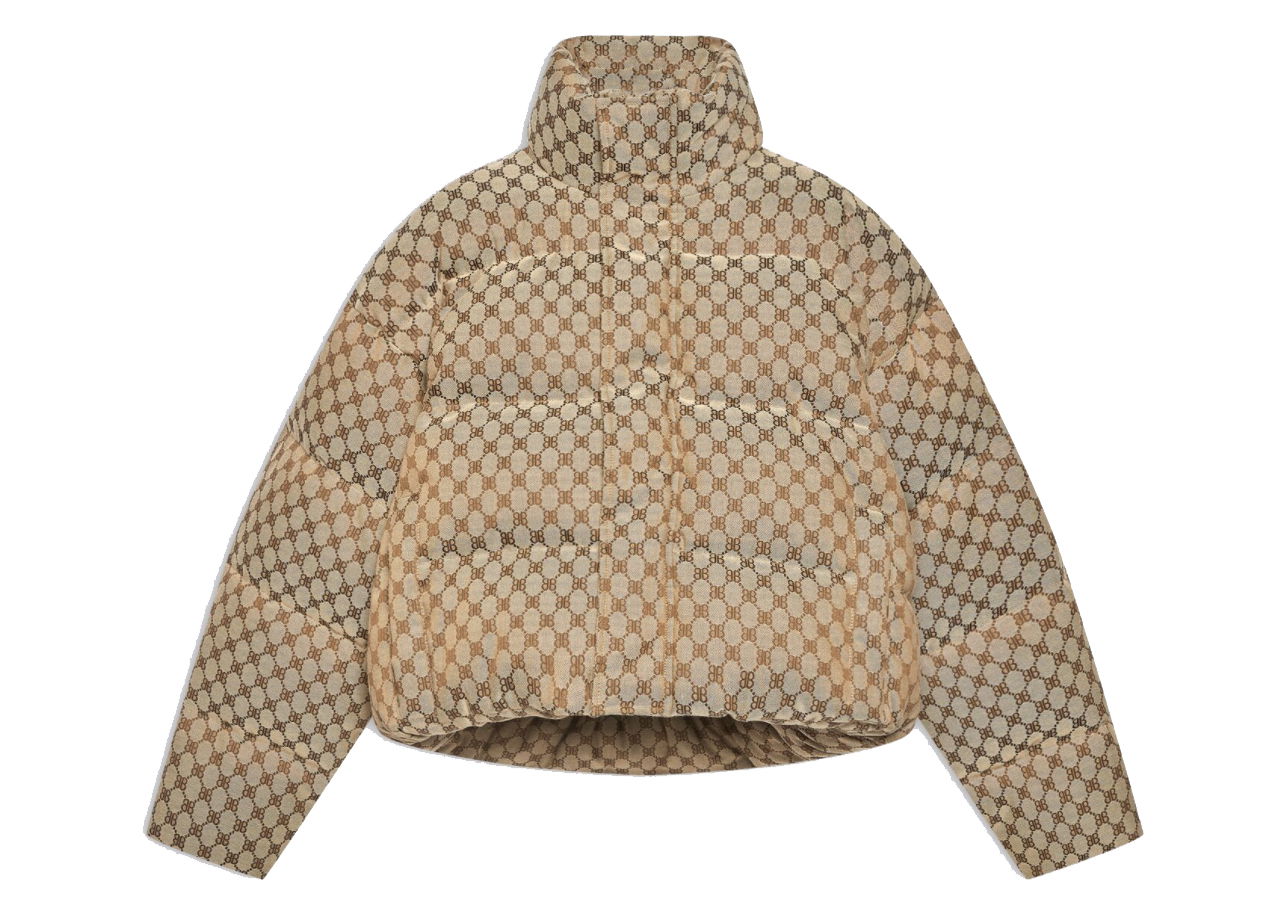 Prešívaná bunda Gucci Balenciaga x The Hacker Project Hacker BB Puffer Jacket Béžová | 681883TLO539585, 0