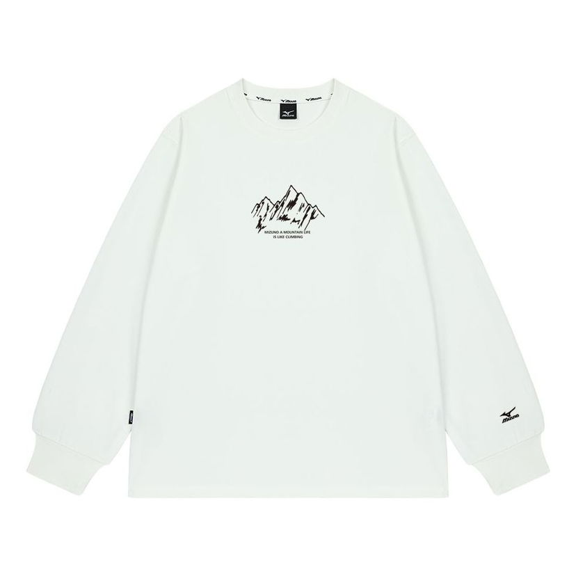 Tričko Mizuno Graphic Mountain Life Long Sleeve T-Shirt Biela | A2CA2A07
