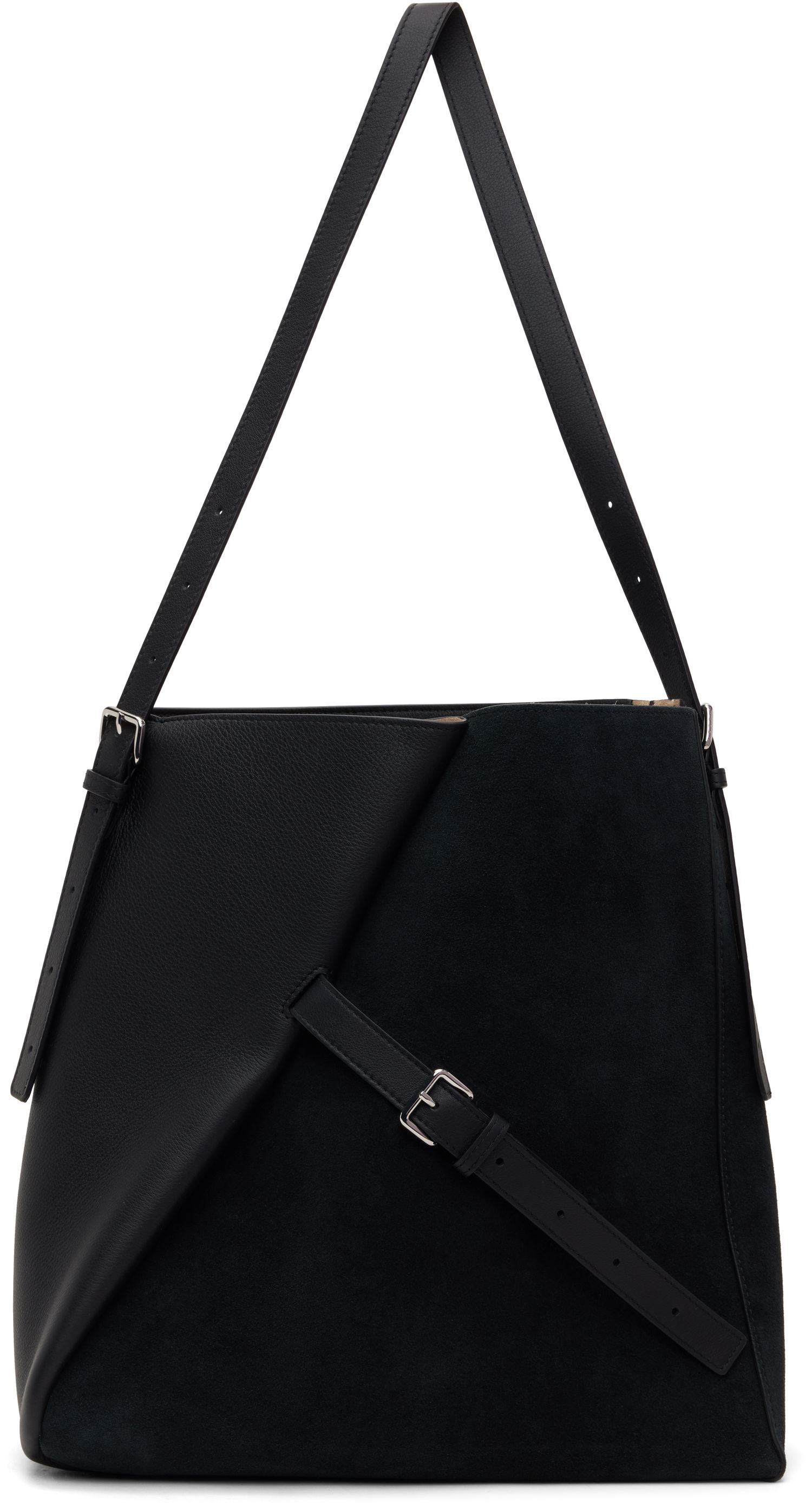 Taška cez rameno Marni Marni Reverse Leather and Suede Tote Čierna | SBMP0190U2 P8199, 0