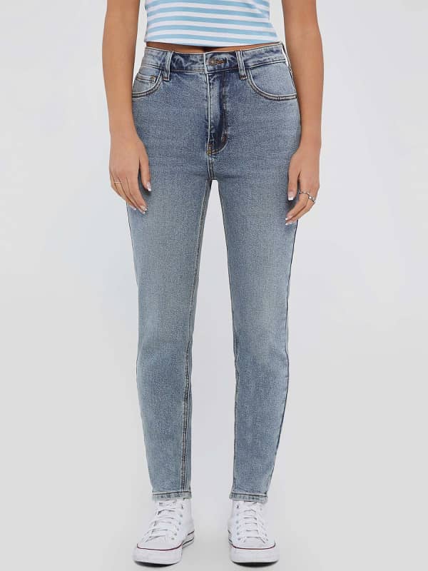 Džínsy GUESS Originals High Rise Skinny Denim Pant Šedá | W4RG03D4ON0