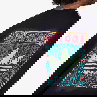 Tričko adidas Originals LS Graphic Tee Čierna | HT1660, 3