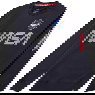 Mikina Alpha Industries NASA Reflective Crew Sweat Navy | 178309-07, 0