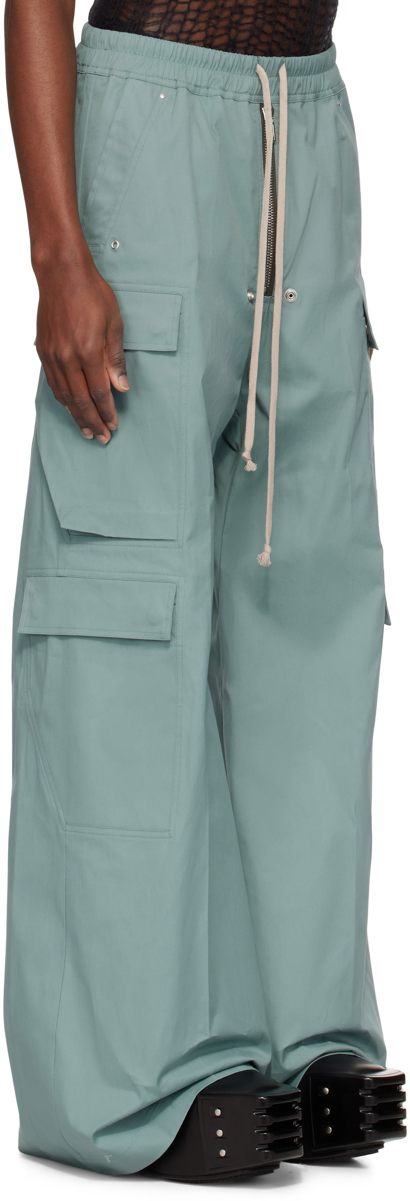 Cargo nohavice Rick Owens Rick Owens Hollywood Cargobela Cargo Pants Zelené | RU01E5339 TE, 1
