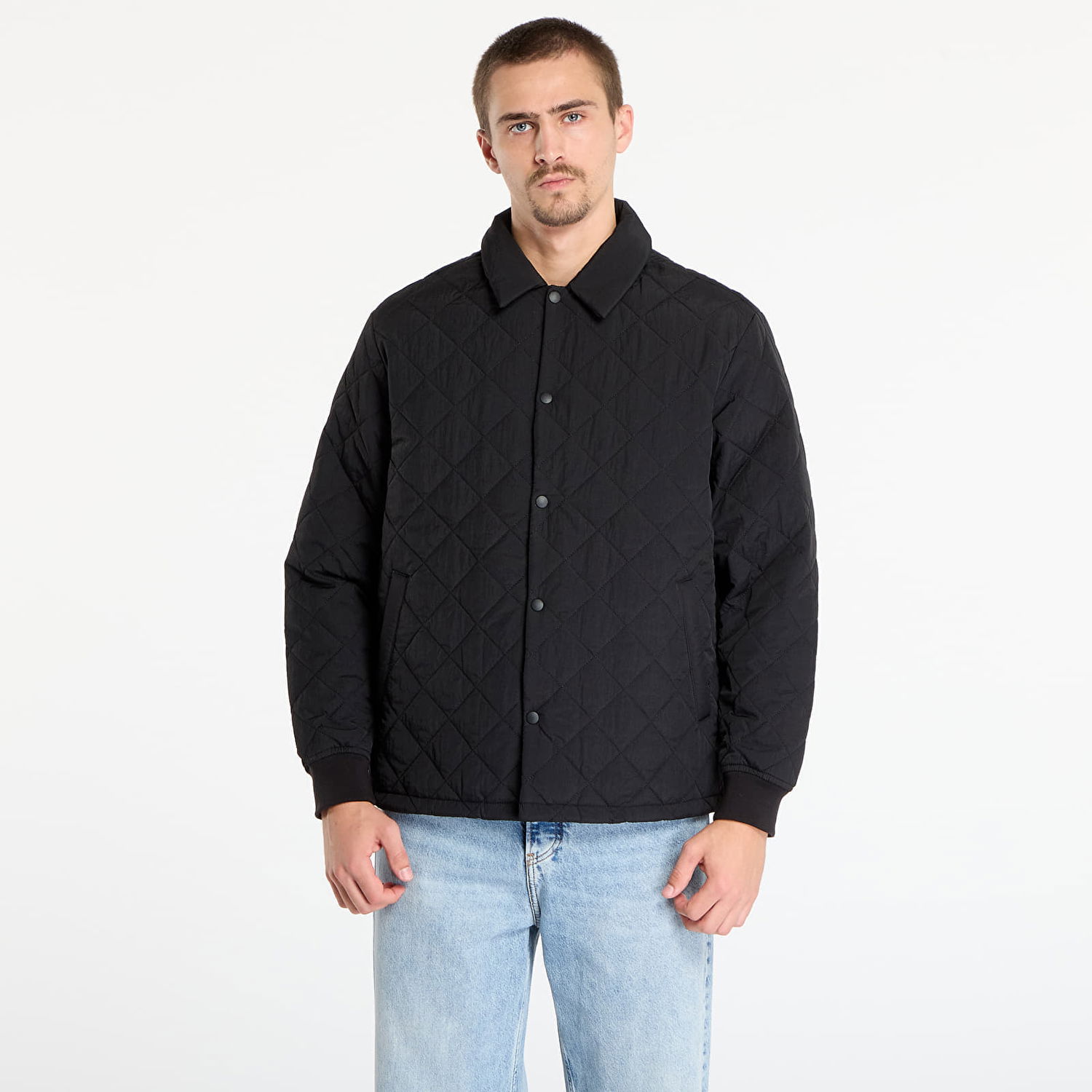 Bunda Urban Classics Quilted Overshirt Jacket Čierna | TB7630-00007, 0
