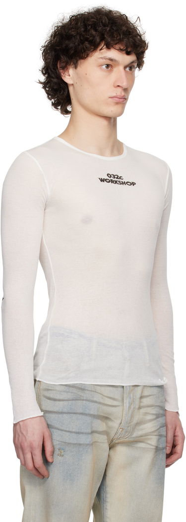 Tričko 032C 032c 'Black Sun' Fine Rib Longsleeve T-Shirt Biela | S25-URC-0281-100, 1
