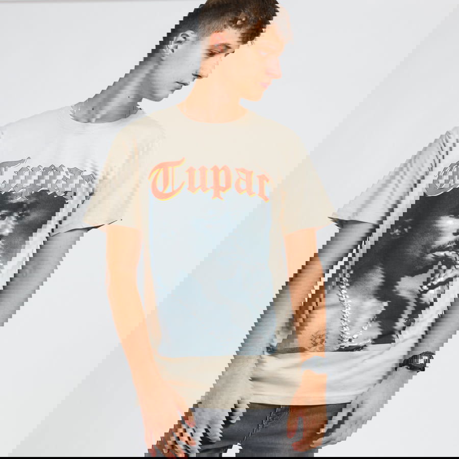 Tričko Urban Classics Tupac California Love Tee Béžová | MT1120, 0
