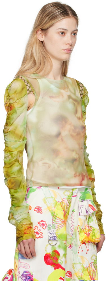 Tielko Collina Strada Collina Strada Cardio Delilah Sheer Long Sleeve Blouse Zelené | XX3288, 1