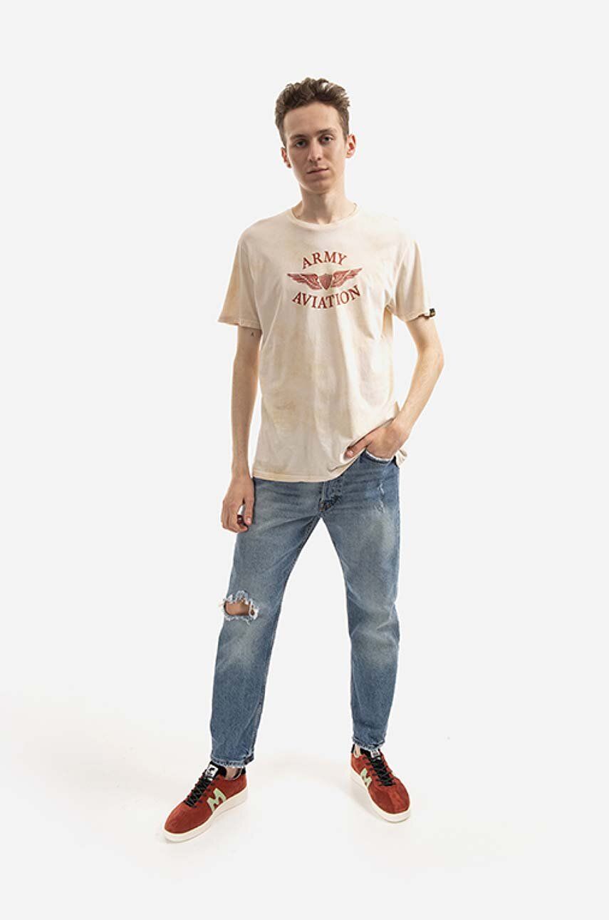 Tričko Alpha Industries Vintage Aviation T-Shirt With Print Oranžová | 106515.18, 1