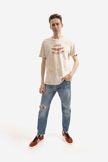 Tričko Alpha Industries Vintage Aviation T-Shirt With Print Oranžová | 106515.18, 1