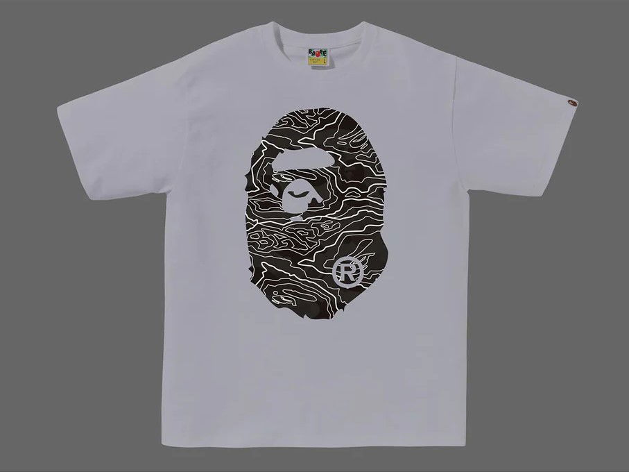 Bape Layered Line Camo Big Ape Head Tee White/Black Velikost: XXL