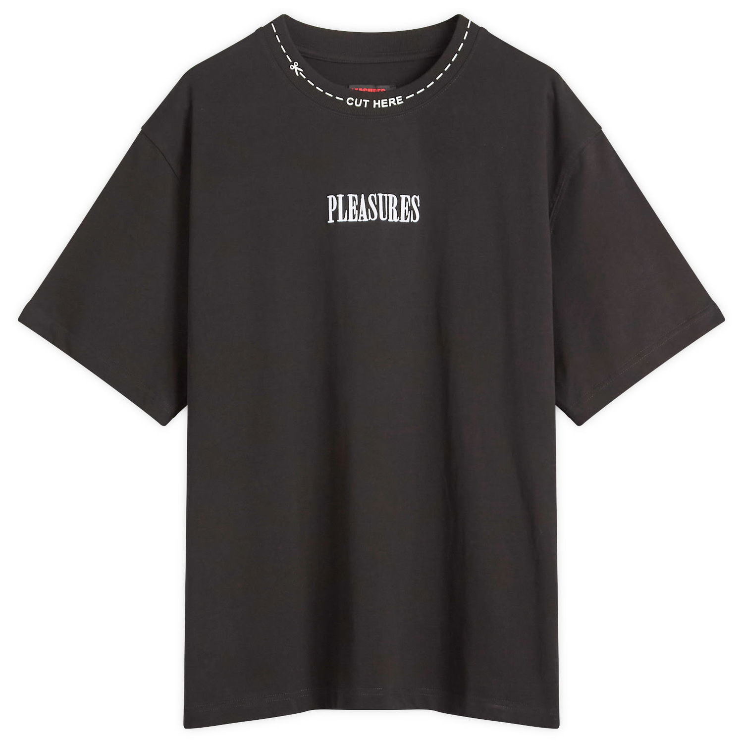 Tričko Pleasures Pleasures Cut Here Heavyweight T-Shirt Čierna | P25SP027-BLK, 0
