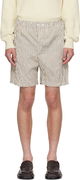 Bottega Veneta Crushed Tech Cotton Stripe Shorts
