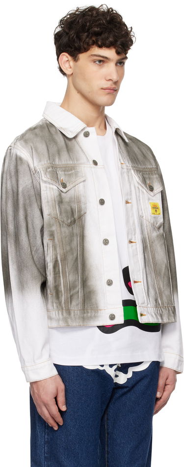 Bunda BBC IceCream ICECREAM Oil Stained Denim Trucker Jacket Šedá | ICW008, 1