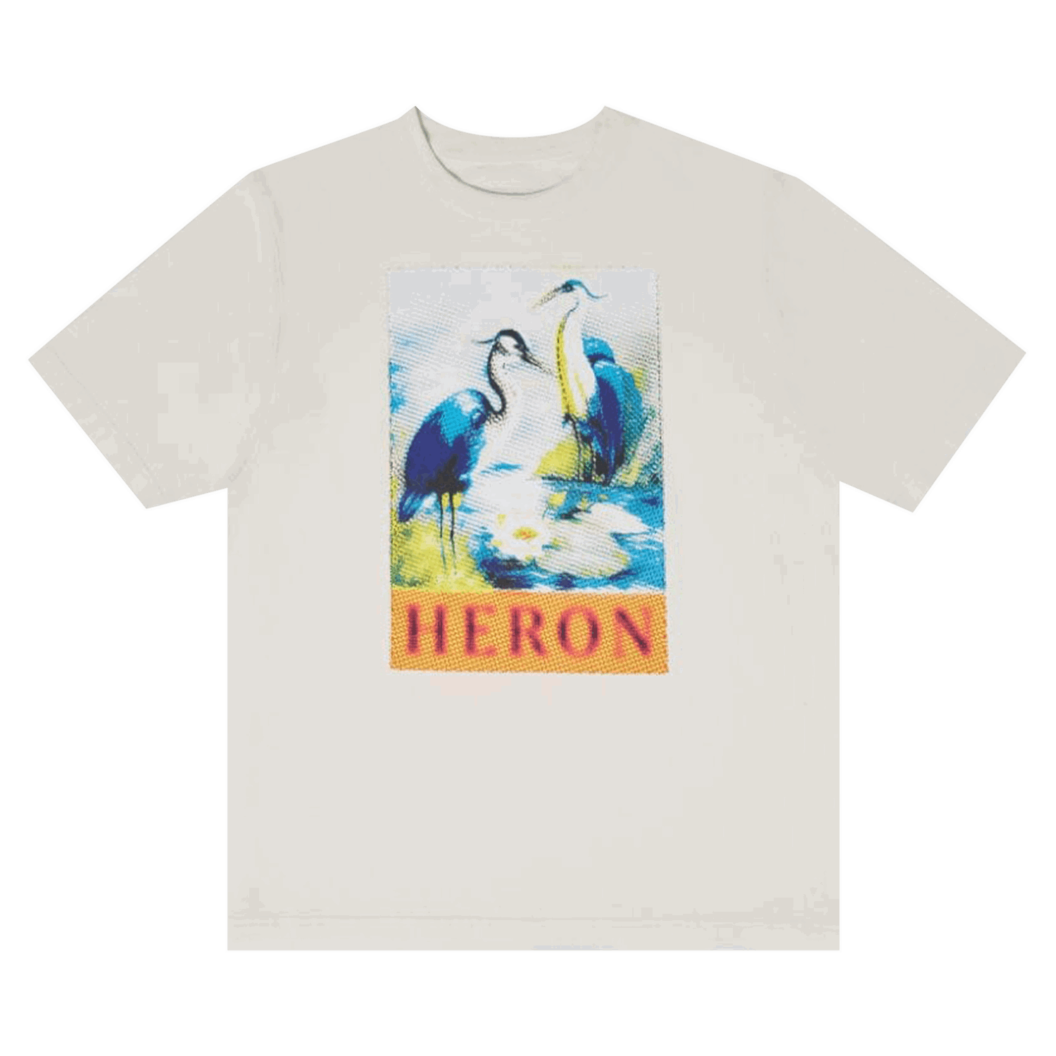 Tričko HERON PRESTON Halftone Heron Short-Sleeve Tee Biela | HMAA032F22JER0140146, 0