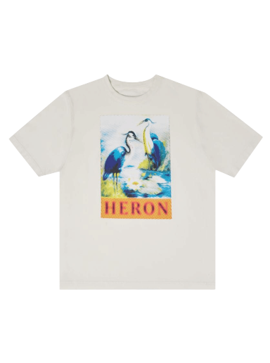 Tričko HERON PRESTON Halftone Heron Short-Sleeve Tee Biela | HMAA032F22JER0140146