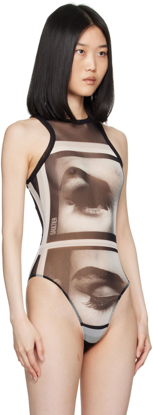 Gaultier 'The Eyes And Lips' Printed Bodysuit