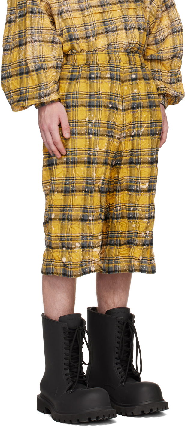 Šortky We11done We11done Crinkled Check Shorts Žltá | WD-PT1-23-254-U-YE, 1