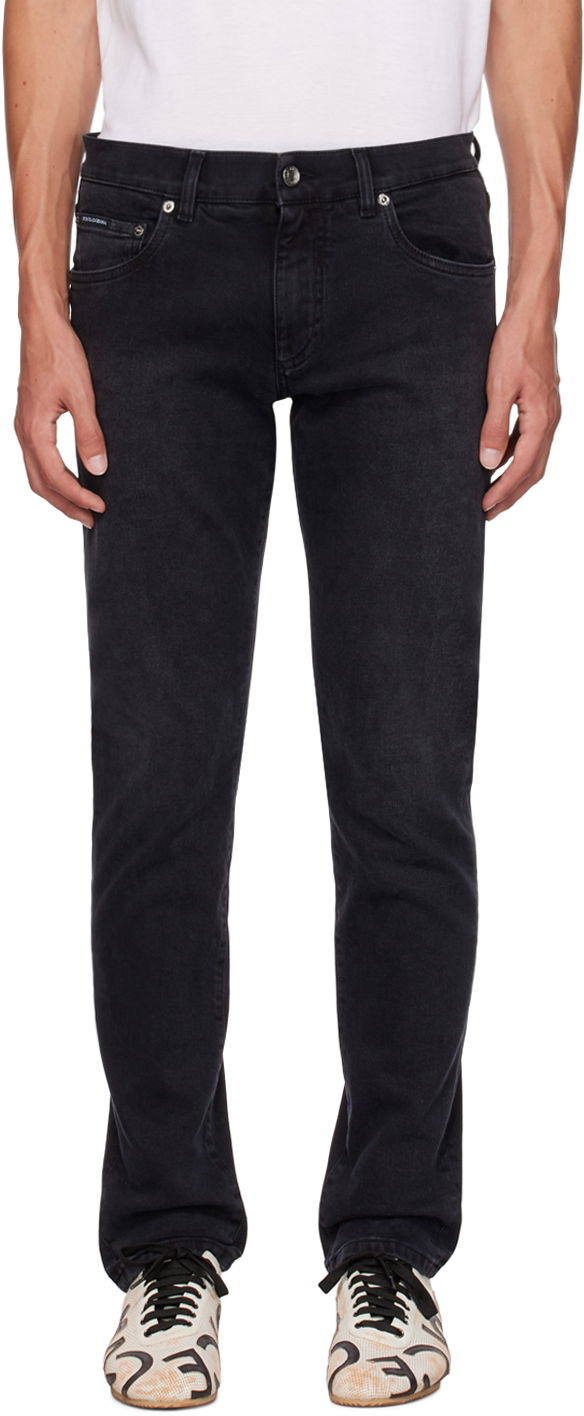 Džínsy Dolce & Gabbana Black Slim-Fit Jeans Čierna | GY07CDG8HW4, 0