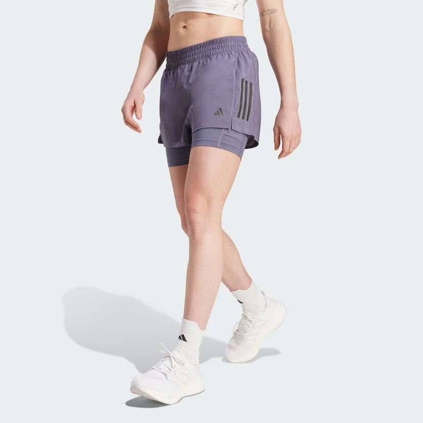 Šortky adidas Performance Own the Run Climacool 2-in-1 Running Shorts Fialová | JW9696