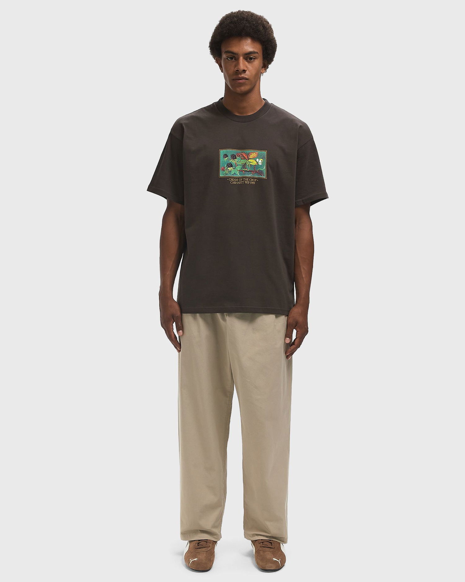 Nohavice Carhartt WIP Evan Pleated Cropped Trousers Béžová | I035563-G1.GD, 1