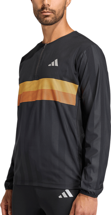 Mikina adidas Originals adi365 Seasonal Striped Quarter-Zip Running Top Čierna | jz2221, 0