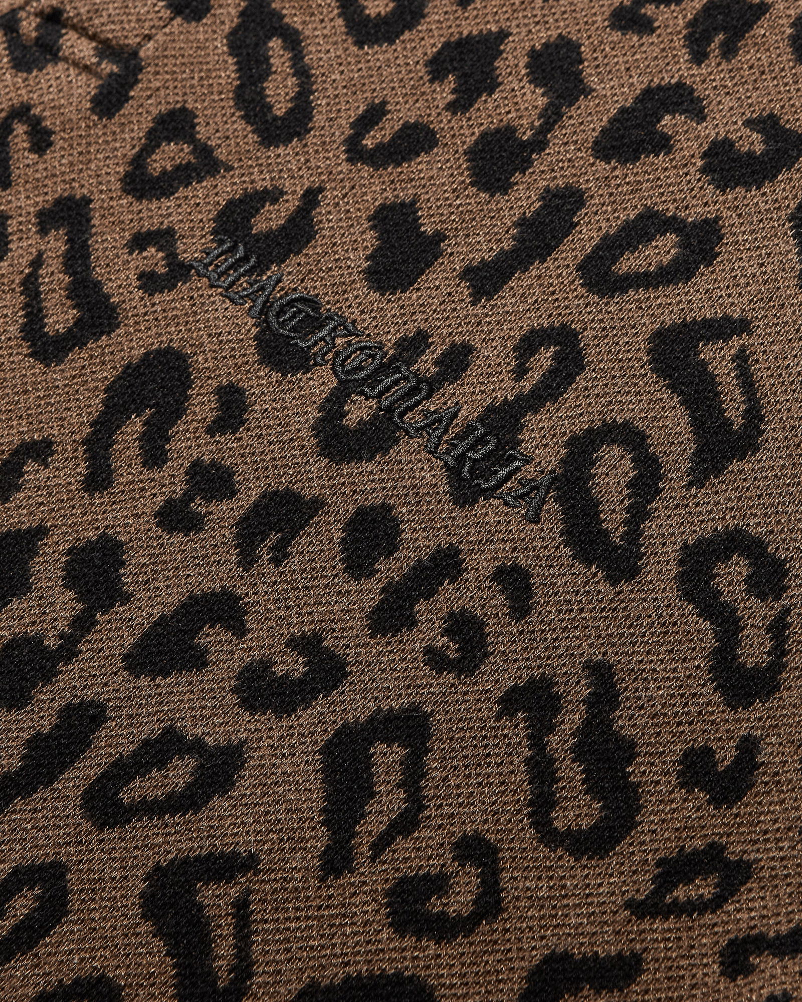 Leopard Knit Polo Sweater