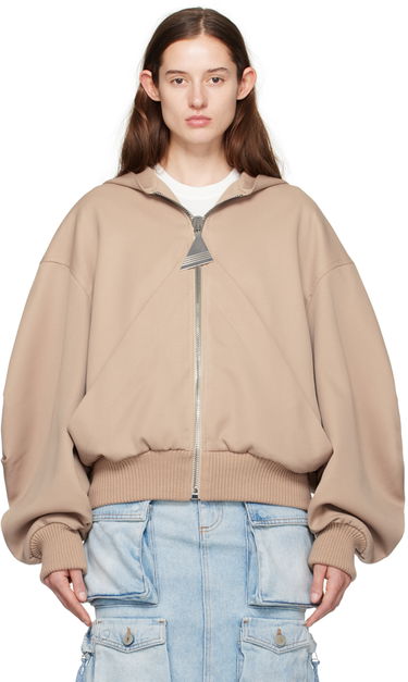 Mikina The Attico Attico Hooded Bomber Jacket Béžová | 241WCB41 W046, 0