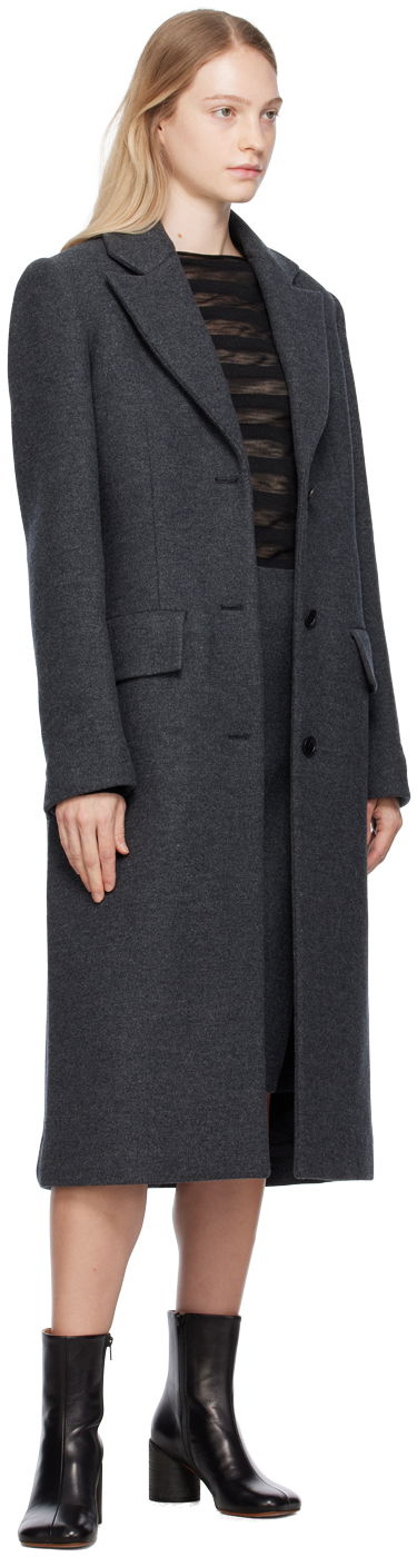 Kabáty We11done We11done Single-Breasted Coat Šedá | WD-CT3-23-065-W-DG, 3