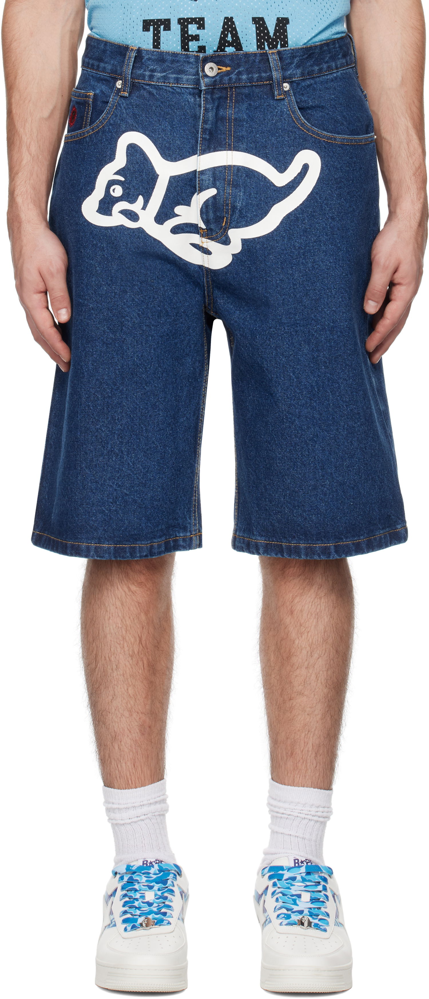 Šortky BBC IceCream ICECREAM Running Puppy Denim Shorts Modrá | IC24415, 0