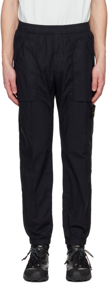 Cargo nohavice Stone Island Stone Island Stretch Cotton Tela Paracadute Sweatpants Čierna | K1S15 3100017 S0003, 0