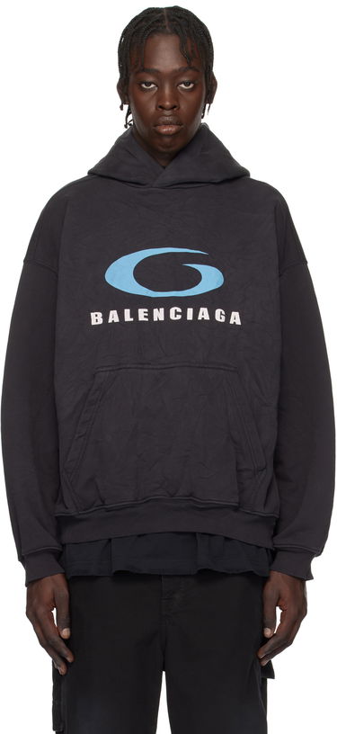 Mikina Balenciaga Sports Icon Medium Fit Hoodie Čierna | 767877TRVC33521, 0