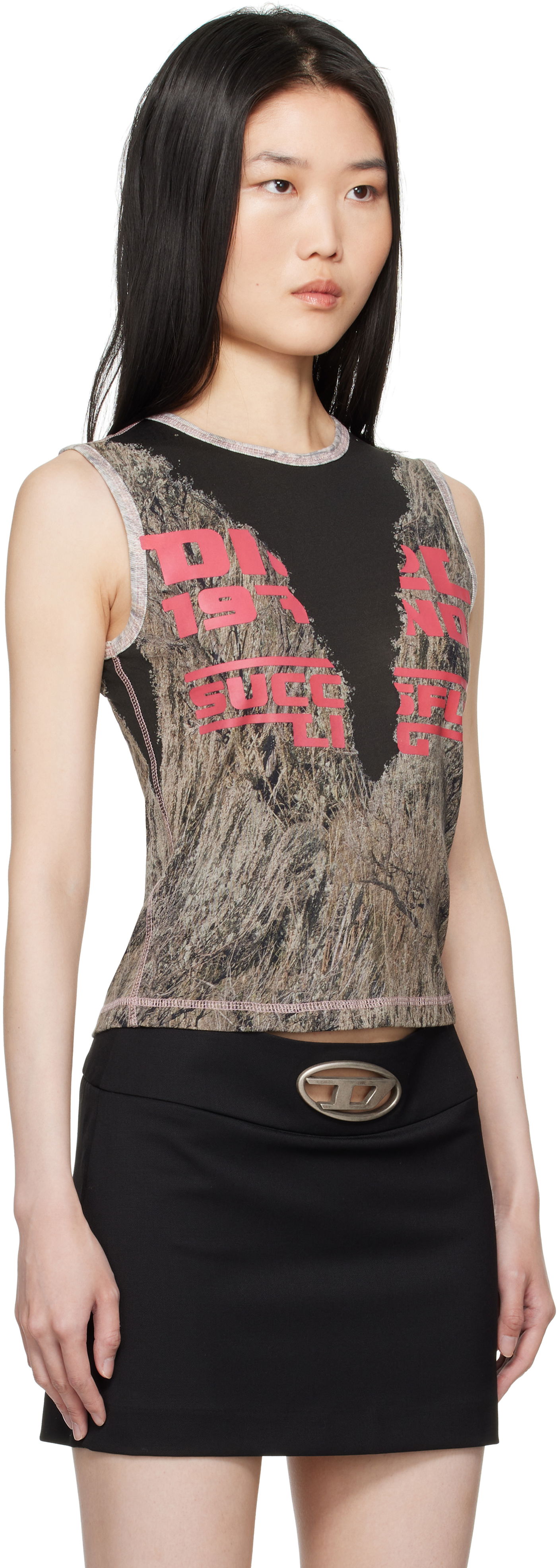 Graphic Print Slim Fit Tank Top