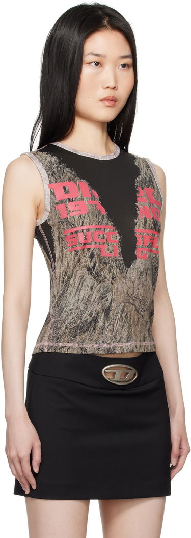 Tielko Diesel Graphic Print Slim Fit Tank Top Béžová | A17083 0CPAA, 4