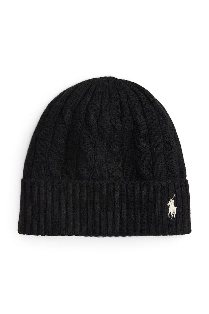 Kulicha Polo by Ralph Lauren Polo Ralph Lauren Woolen Cable-Knit Beanie Čierna | 455981442