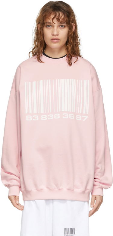 Mikina VETEMENTS VTMNTS Big Barcode Sweatshirt Ružová | VL12TR100P, 0