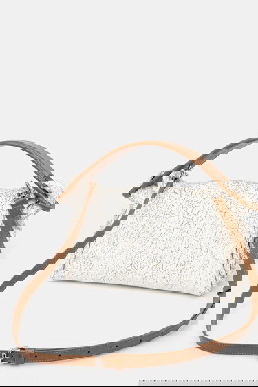 Taška cez rameno KENZO Cracked Finish Shoulder Handbag Biela | FF52SA818L08.03, 2