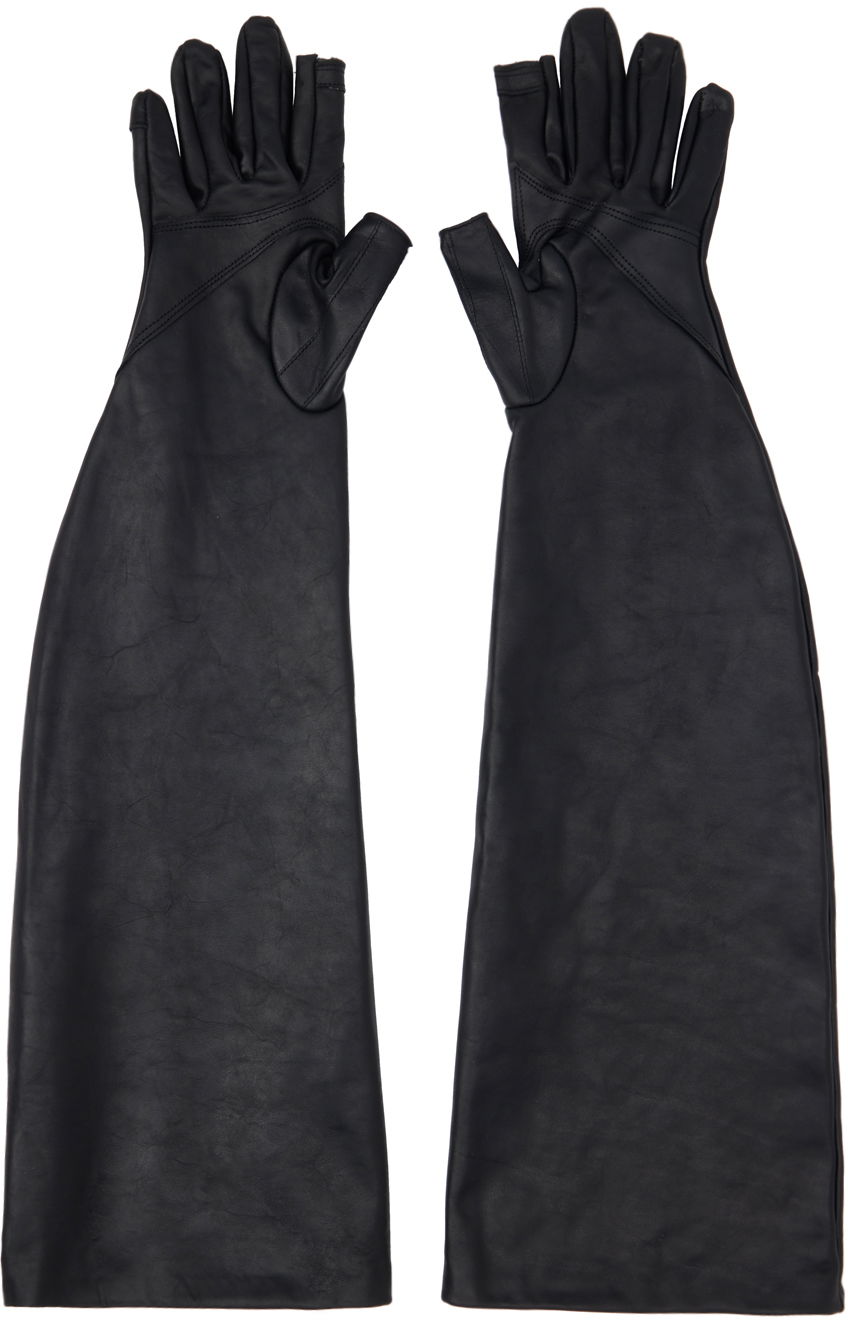 Rukavice Rick Owens Rick Owens Long Leather Gloves Čierna | RR01D3459 LOY, 1