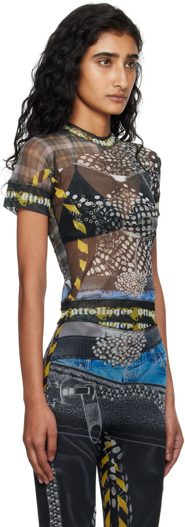 Tričko Ottolinger Ottolinger Mesh Print T-Shirt Čierna | 101-100401-04, 1