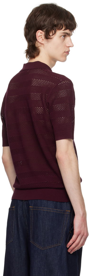 Polo tričko Dries Van Noten Dries Van Noten Open-Knit Polo Vínová | 251-021213-1701, 2