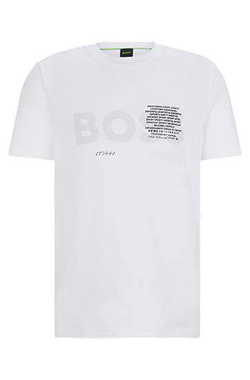 Tričko BOSS Regular-Fit T-Shirt with Signature Artwork Biela | 50519355, 0